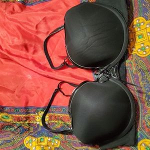 Black 38C bra.  Beautifully accented with embroidery and Faux leather.